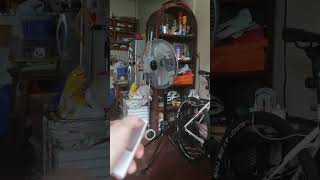 Stand fan converted from analog manual to with IR remote control. Project by Thomas Soler.