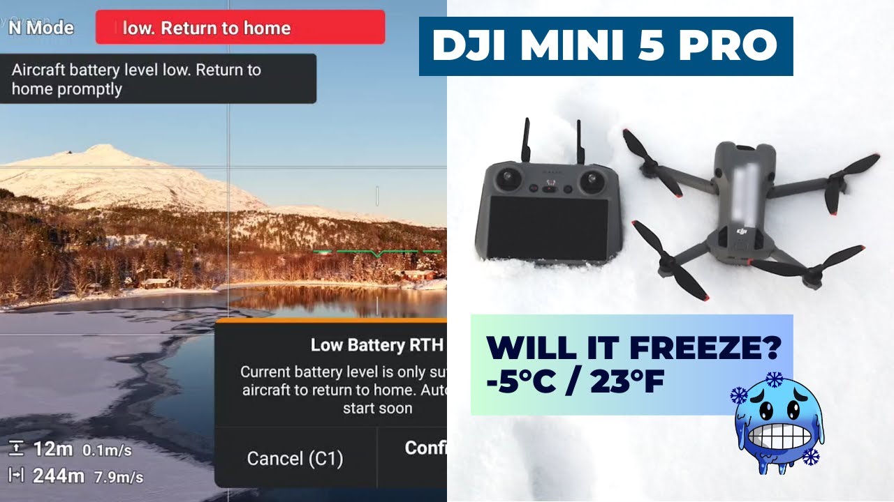 DJI Mini 5 Pro - Can it survive the Arctic WINTER COLD ? 4K drone video from beautiful Norway