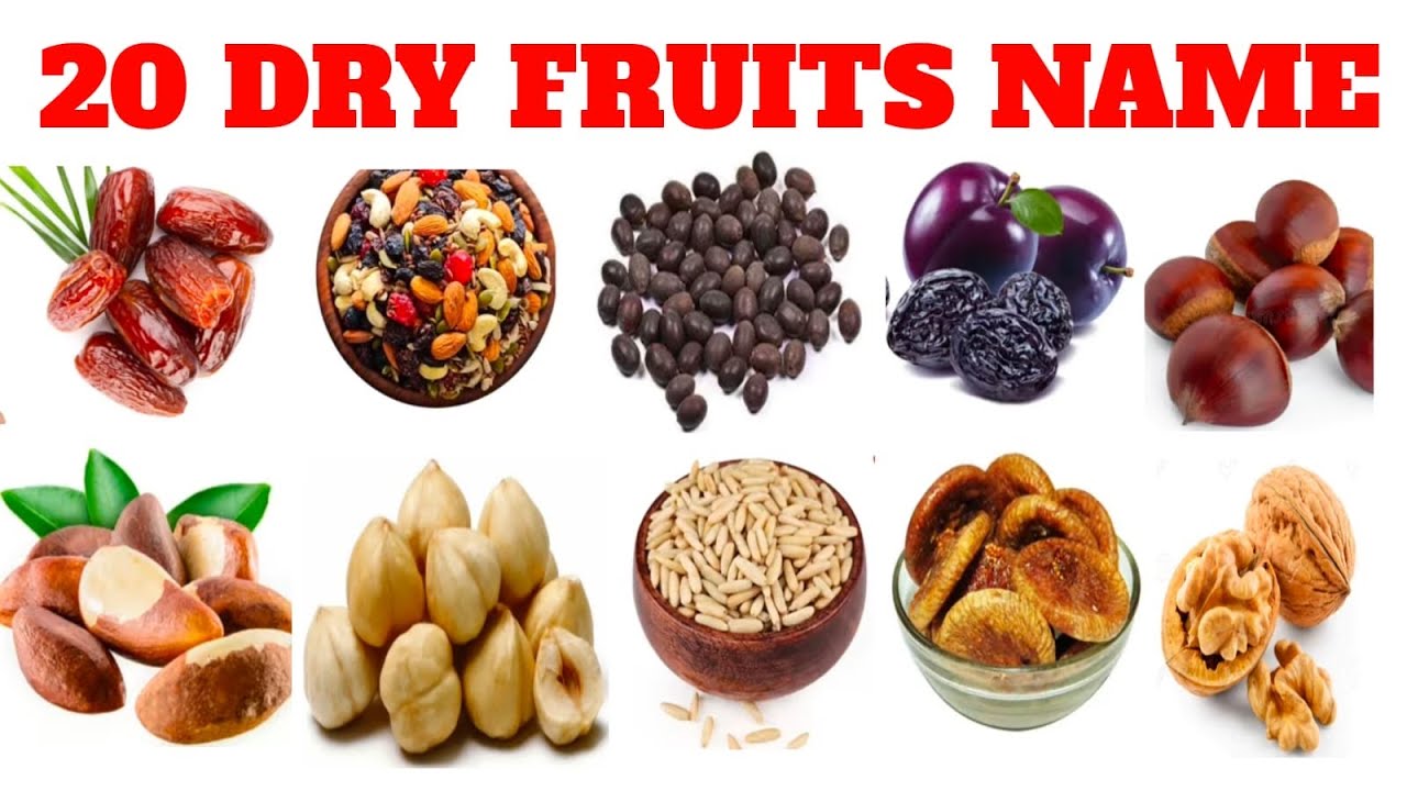 20 Dry Fruits Name in Hindi & English 🥜 | Kids Learning Video