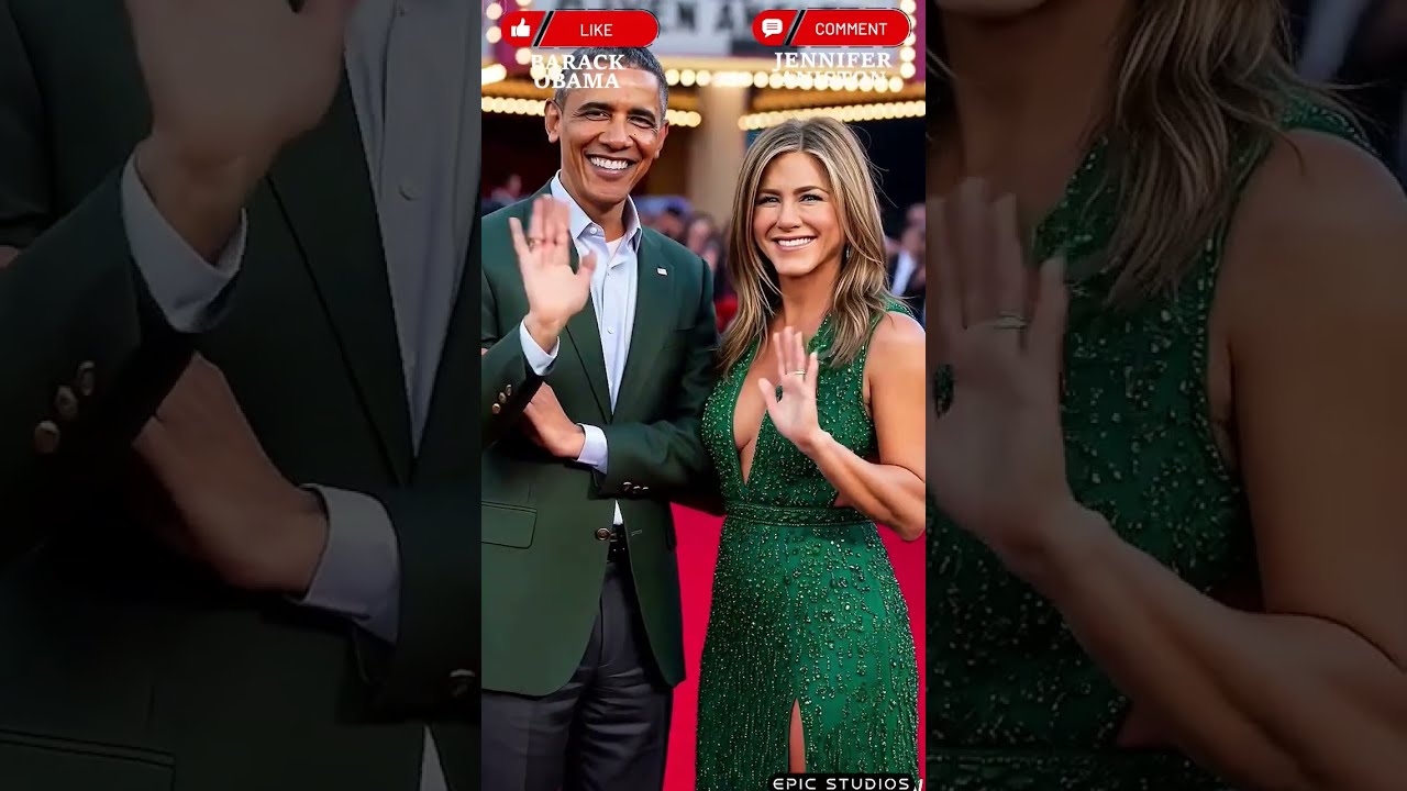 Barack Obama With Jennifer Aniston Love Shorts Fashion Celebrity