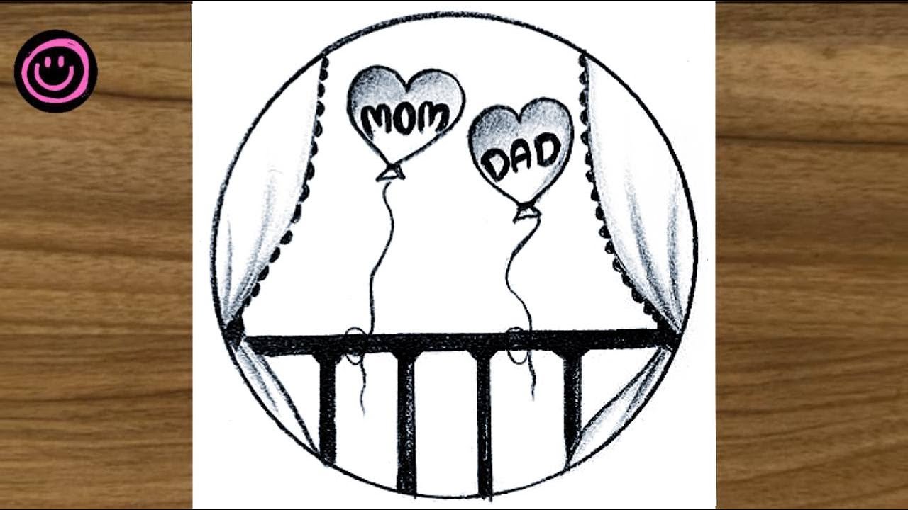 Mom Dad Drawing Easy for Beginners / Mom Dad Drawing / How to Draw Mom ...