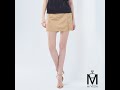 MYVEGA麥雪爾 MA高含棉前排釦鬆緊腰短褲裙-卡其 product youtube thumbnail