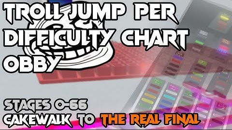 TROLL Jump Per Difficulty Chart Obby - All Stages (0-66 - Cakewalk to The Real Final)