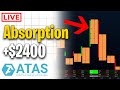 +$2400 in 8 Minutes! - BTC Absorption Short Setup - Live Atas Trading
