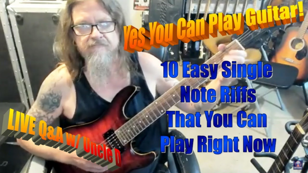 Yes You Can Play Guitar! 10 Easy Single Note Riffs That You Can Play ...