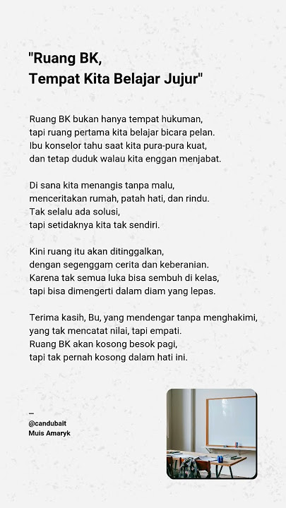 AKU KENANG RUANG BK- PUISI SEKOLAH #puisi #sekolah #guru #shorts
