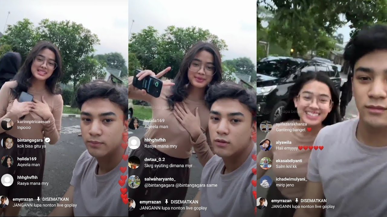 LIVE INSTAGRAM EMYR BARENG AQEELA SEBELUM LIVE GOPLAY