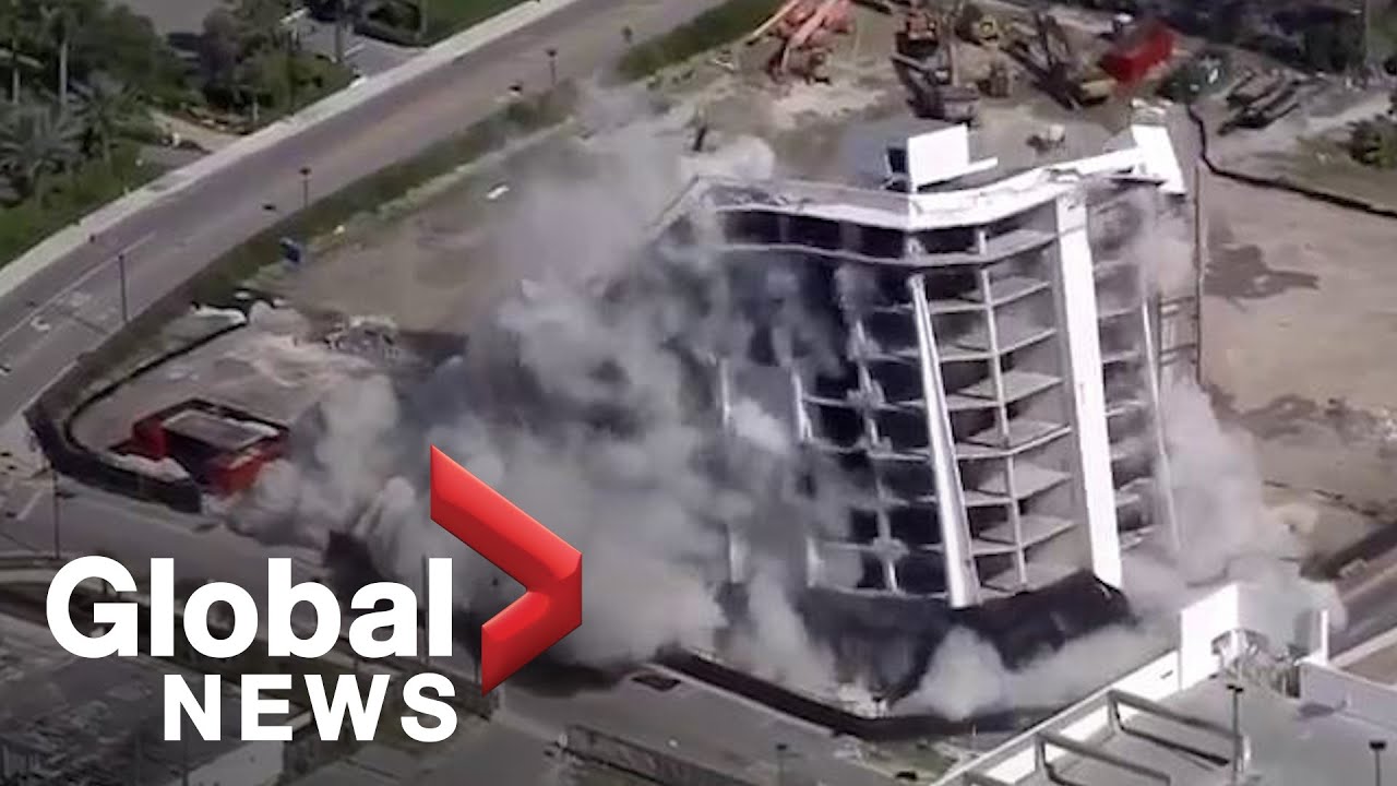Implosion razes vacant Miami hospital global television halifax