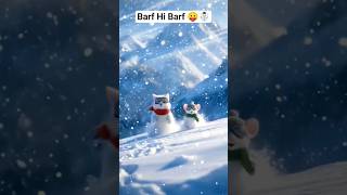 Cute Cat & Mouse Friendship in Snow ❄️ | Emotional Cinematic Winter Animation | #shorts