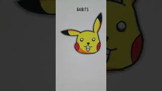 Pikachu pixel drawings,64bitmeme drawing shortsfeed