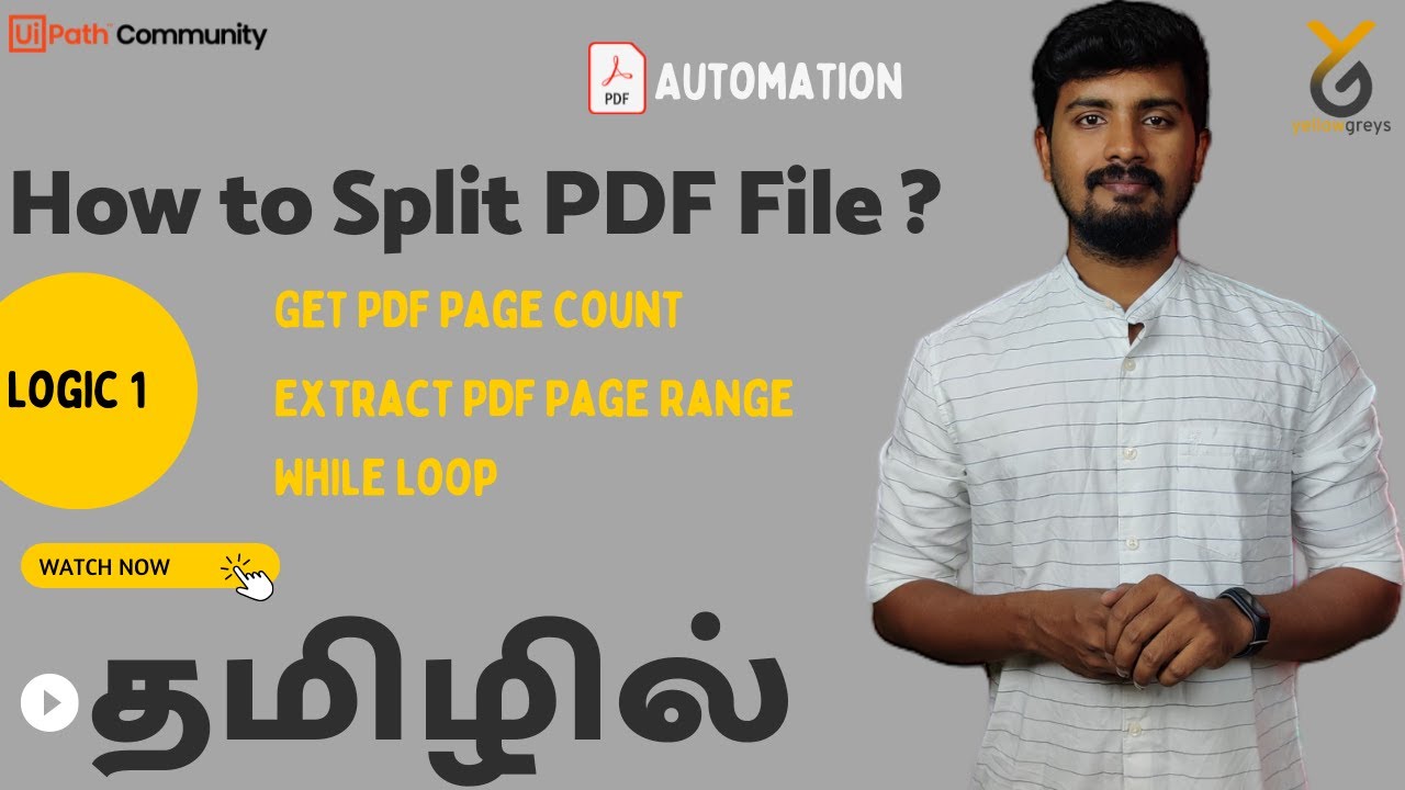 UiPath | Split PDF Files | Logic - 1 with While Loop | PDF Automation ...