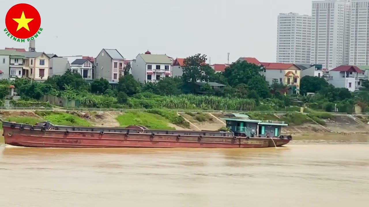 ❤️ Watching Sand Barges on the Duong River | Peaceful Homeland Music| Xà Lan Trở Cát Trên Sông Đuống