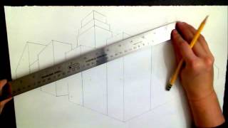 6th Grade Two-Point Perspective: Adding a Circular Roof Line