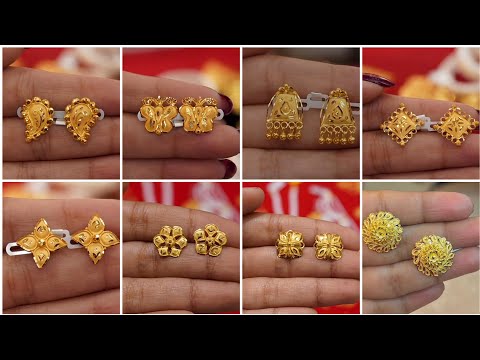 Gold earrings tops