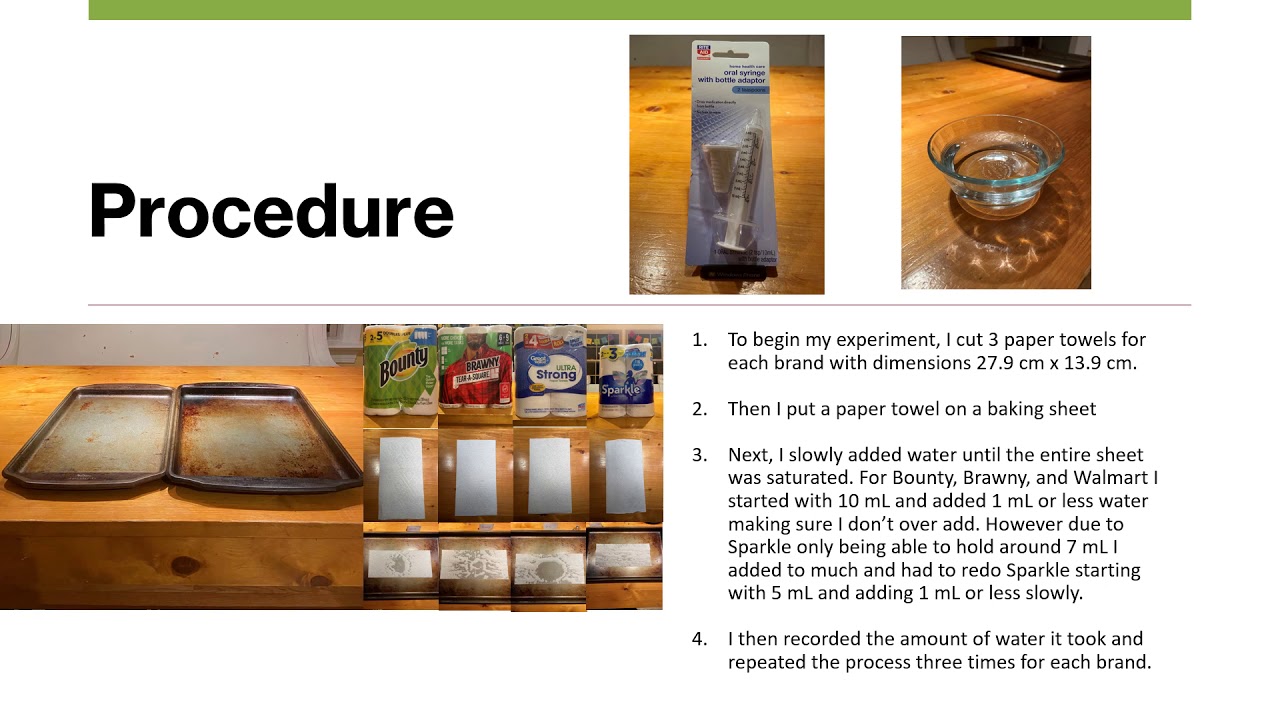 EN1 The Effect of Paper Towel Brand on How Much Water it Can Absorb