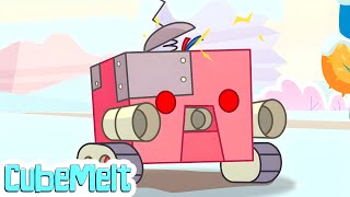 Lightbulb Builds A Snow Robot Funny Cartoons For Kids Misadventures Of Cubemelt