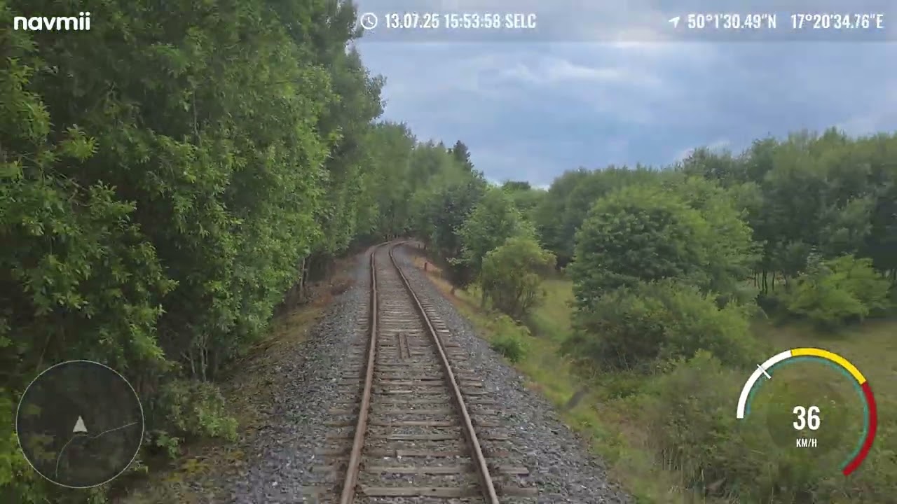 Trať 312 - Os 15457 - Malá Morávka - Bruntál s rychloměrem - MBM rail T334 0966 + Blm5-2243