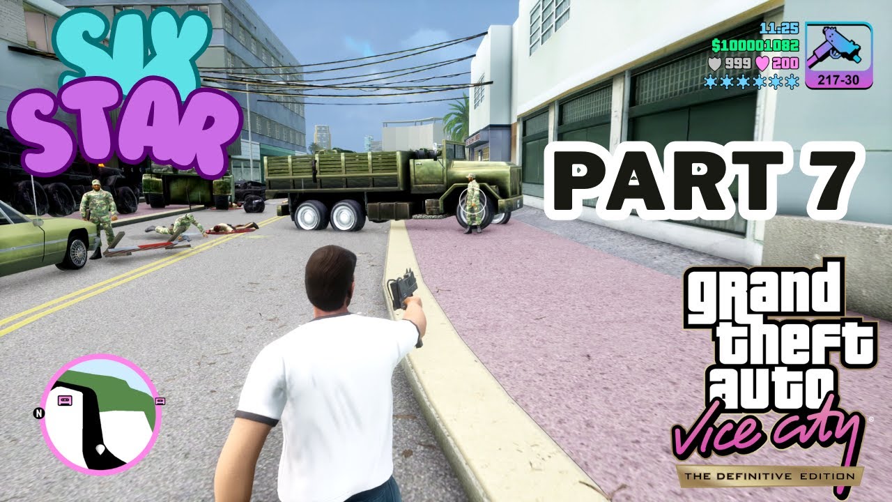GTA Vice City Definitive Edition– Part 7 Police Six Star at Night with Different Gun ! 🌴🔥 (4K Ultra)