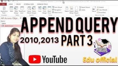 Append Query in Ms Access ||How Create Append Query Criteria Database in Hindi||#AppendQuery|Part 3