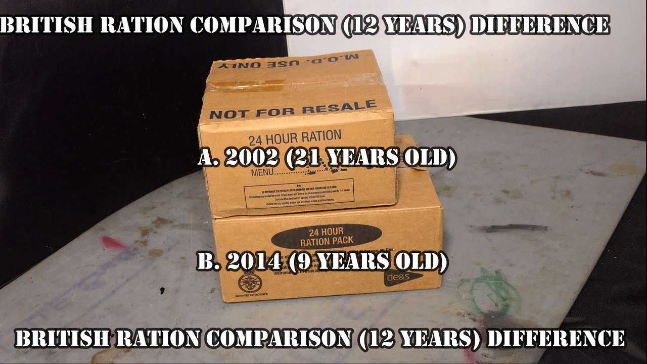 British 24 hour ration comparison 2002 vs 2014 - YouTube