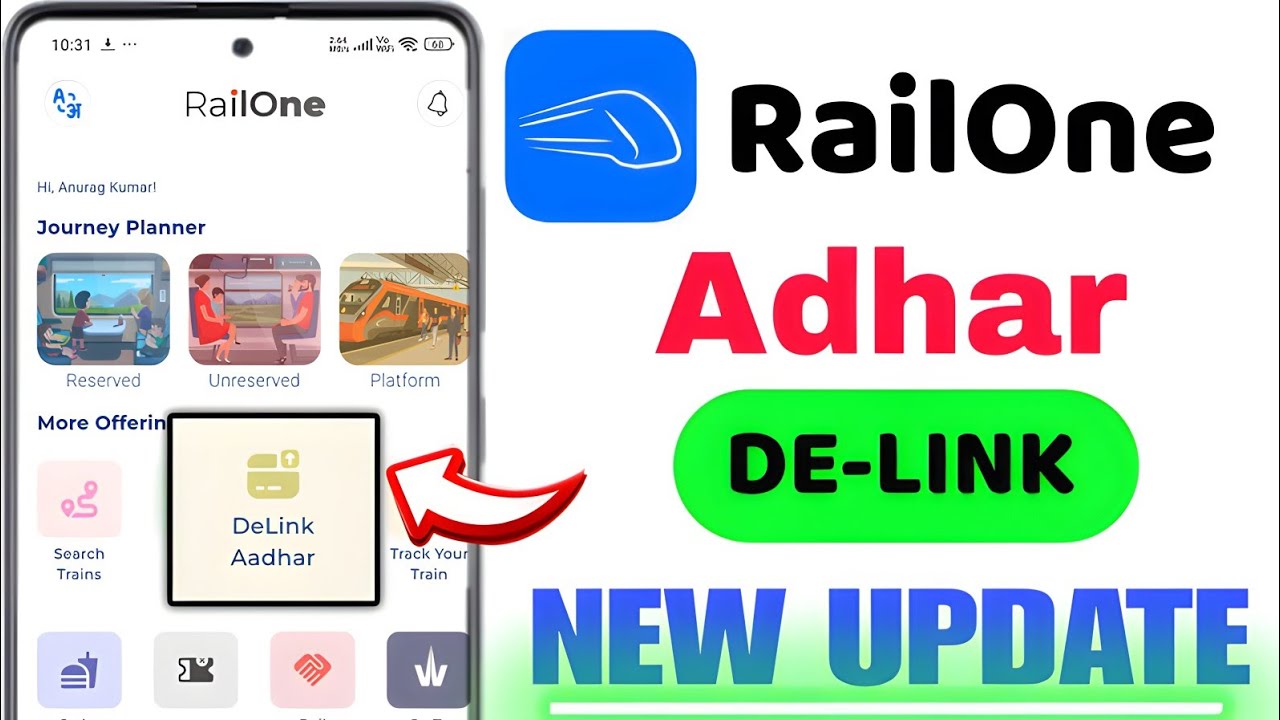 What the IRCTC Aadhaar De-Link option is | Rail one new Update Aadhaar De-Link | Unlink adhar  