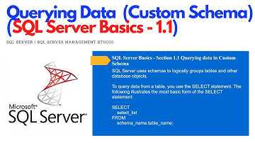 SQL Server Basics 1.1 - Querying Data with Custom Schema (For Beginners) #ezettutorial #sqlserver