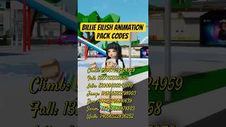*NEW* FREE BILLIE EILISH ANIMATION PACK CODES 💃🤩 #roblox #brookhaven #shorts #fyp