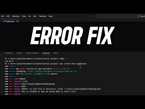 Easy Fix React Framework Next js NPX create react app error / npx create next app@latest