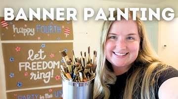 Paper Banner Painting for the 4th of July | Small Business Studio Vlog