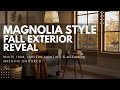 Magnolia Style Fall Exterior Reveal: White Trim, Lantern Lighting & Autumn Wreaths on Porch