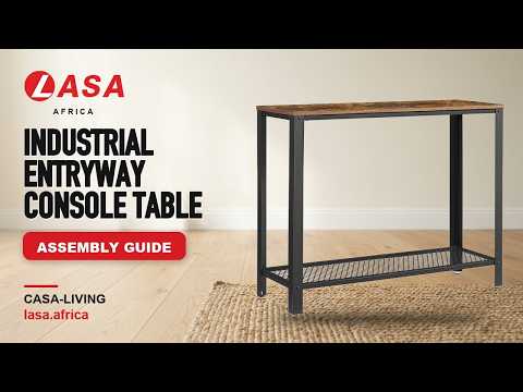 Industrial Entryway Console Table, Rustic Brown – Assembly