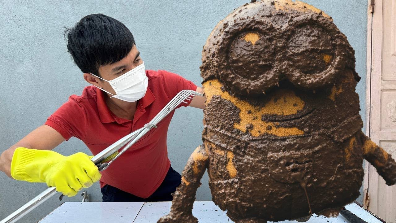 Despicable Me Minion Muddled Cleaning transforms Rescue teddy bear The most perfect laundry ASMR