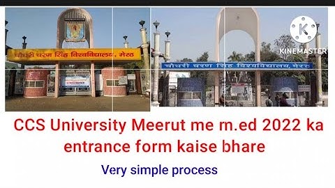 ccs university m.ed 2022 form kese bhare|How to fill ccs univeristy m.ed 2022 entrance form #exams
