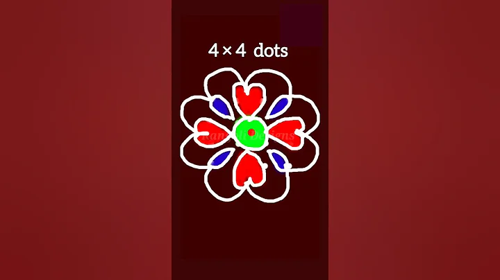 🌸 Simple rangoli design 🌸/4×4 dots rangoli design #shorts #ytshorts #trending #viral #rangolidesigns