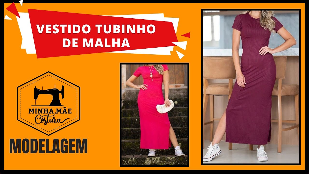 Vestido tubinho de malha - modelagem