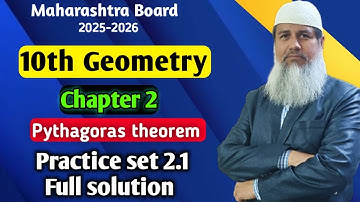 L2 Pythagoras Theorem practice set 2.1 full solution class 10th | Boards 2025-2026  |