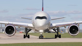 Airbus Pilots Wave at Camera Before Incredible Takeoff at Manchester Airport