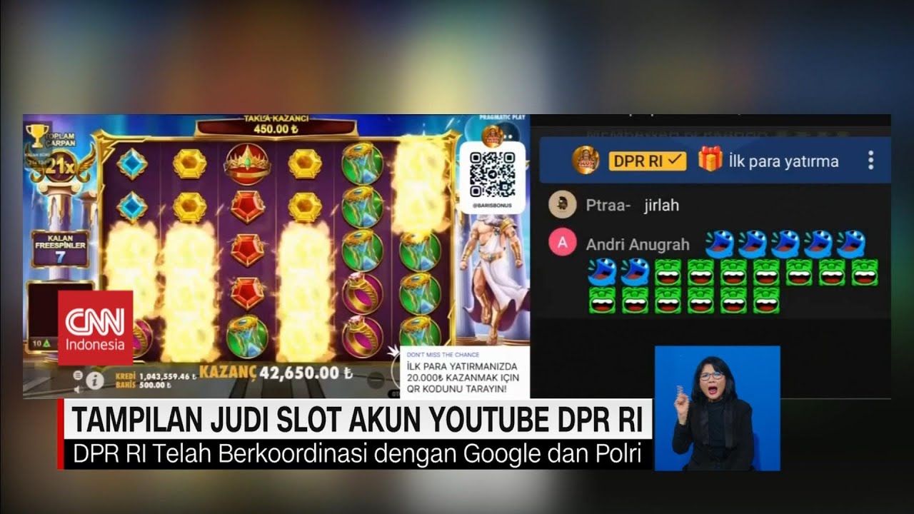 bj39 com Tampilan Judi Slot Akun Youtube DPR RI