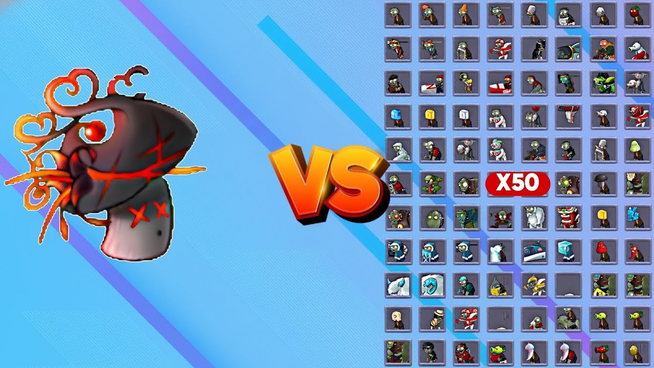 Annihilation-shroom vs All Zombies Max Level | PvZ Fusion 3.4.2