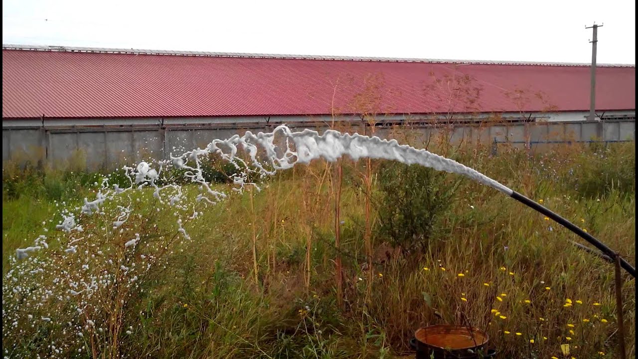 Откачка продуктов реакции после кислотной обработки водозаборной ...