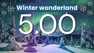 5 Minute Morning Work Timer for Classrooms with Magical Northern Lights & Snow