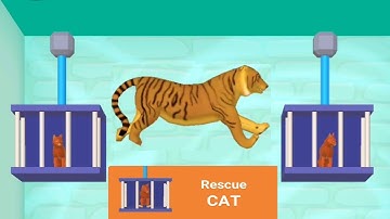 RESCUE CUT NEW UPDATE RESCUE  CAT ALL LEVELS 64 GAMEPLAY ( ANDROID & IOS )