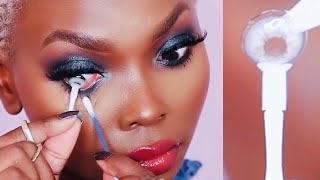 COLORED CONTACTS TRY ON & REVIEW | PUTTING ON CONTACTS FOR THE FIRST TIME WITH AN APPLICATOR| SWATI screenshot 2