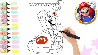 Mario Kart 8 deluxe (Nintendo switch) Coloring Page | Coloring video for kids #coloringpage #mario