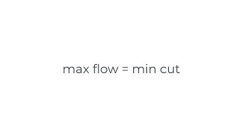 Math 485 max flow = min cut