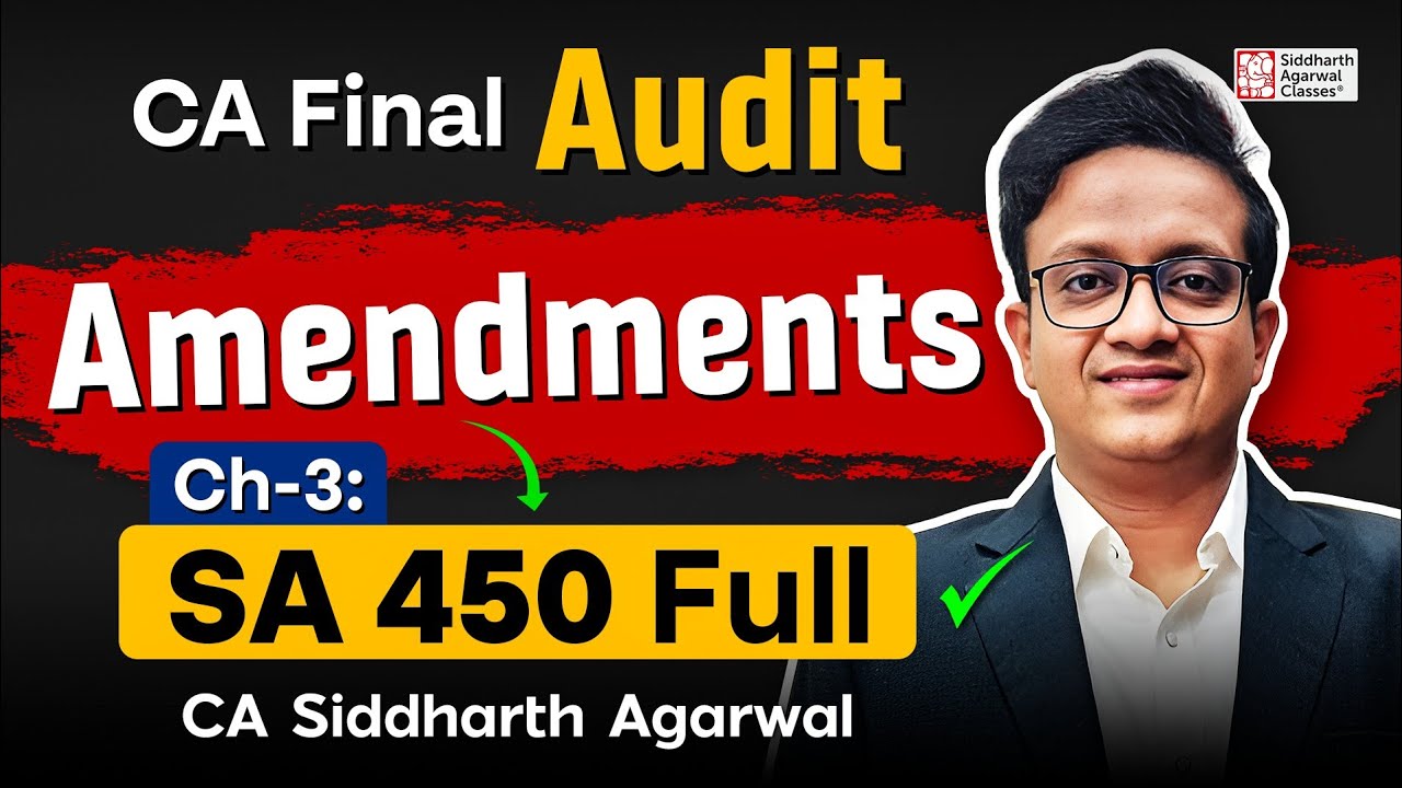 CA Final Audit Amendments 1 | May 2025 | Chapter 3, SA 450 | CA ...