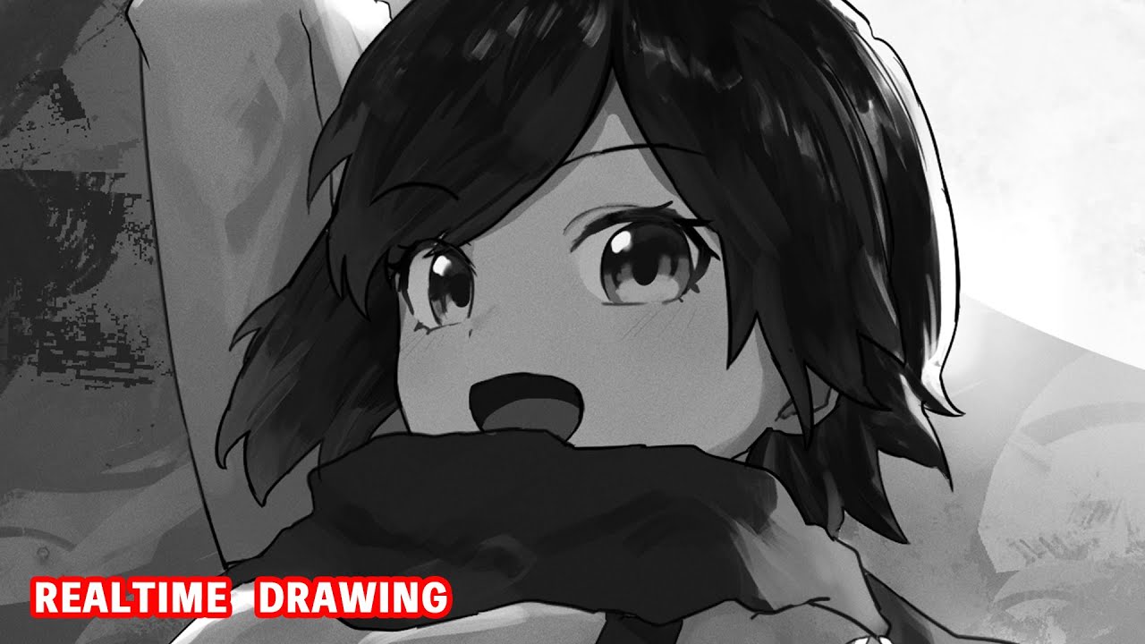 イラストの完成まで】RWBY ルビー・ローズ その1【REAL TIME