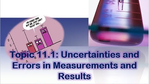 Topic (11.1): Uncertainties and errors in Measurements and results/all information needed!!!