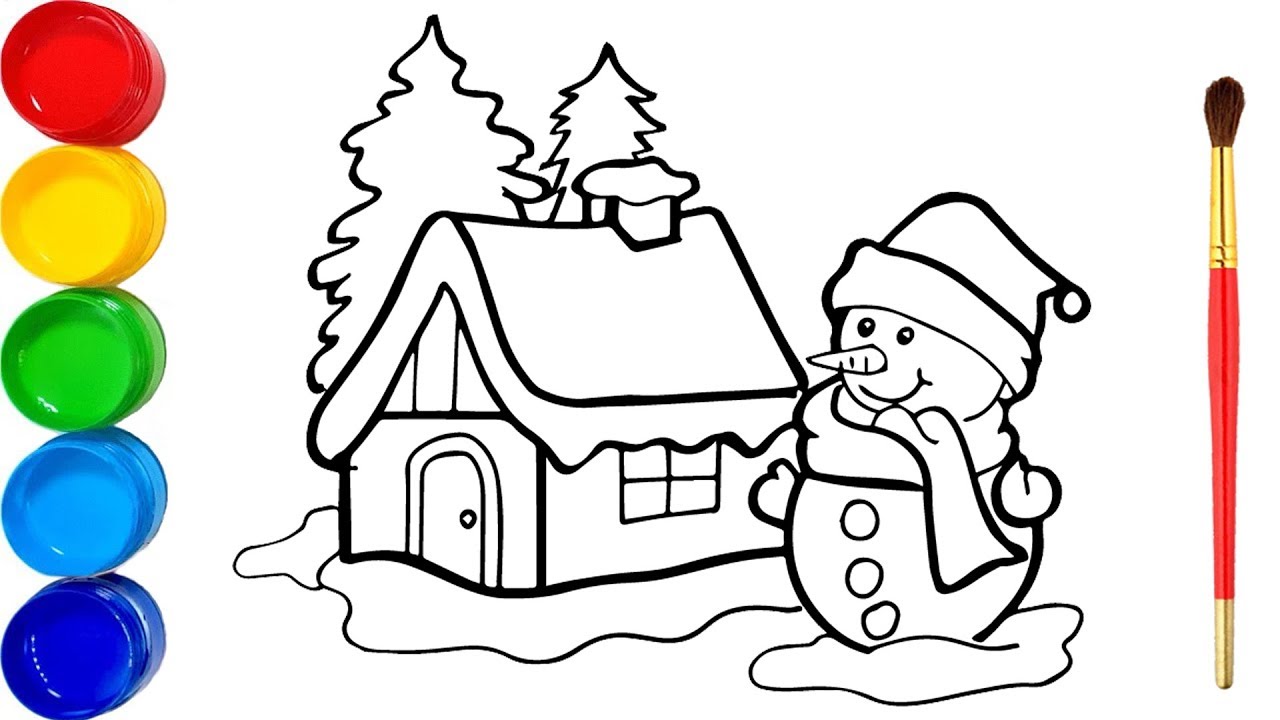Vẽ và tô màu Người tuyết Noel | Bé Học Tô Màu | Glitter Snowman ...