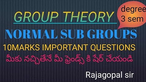 NORMAL SUBGROUPS